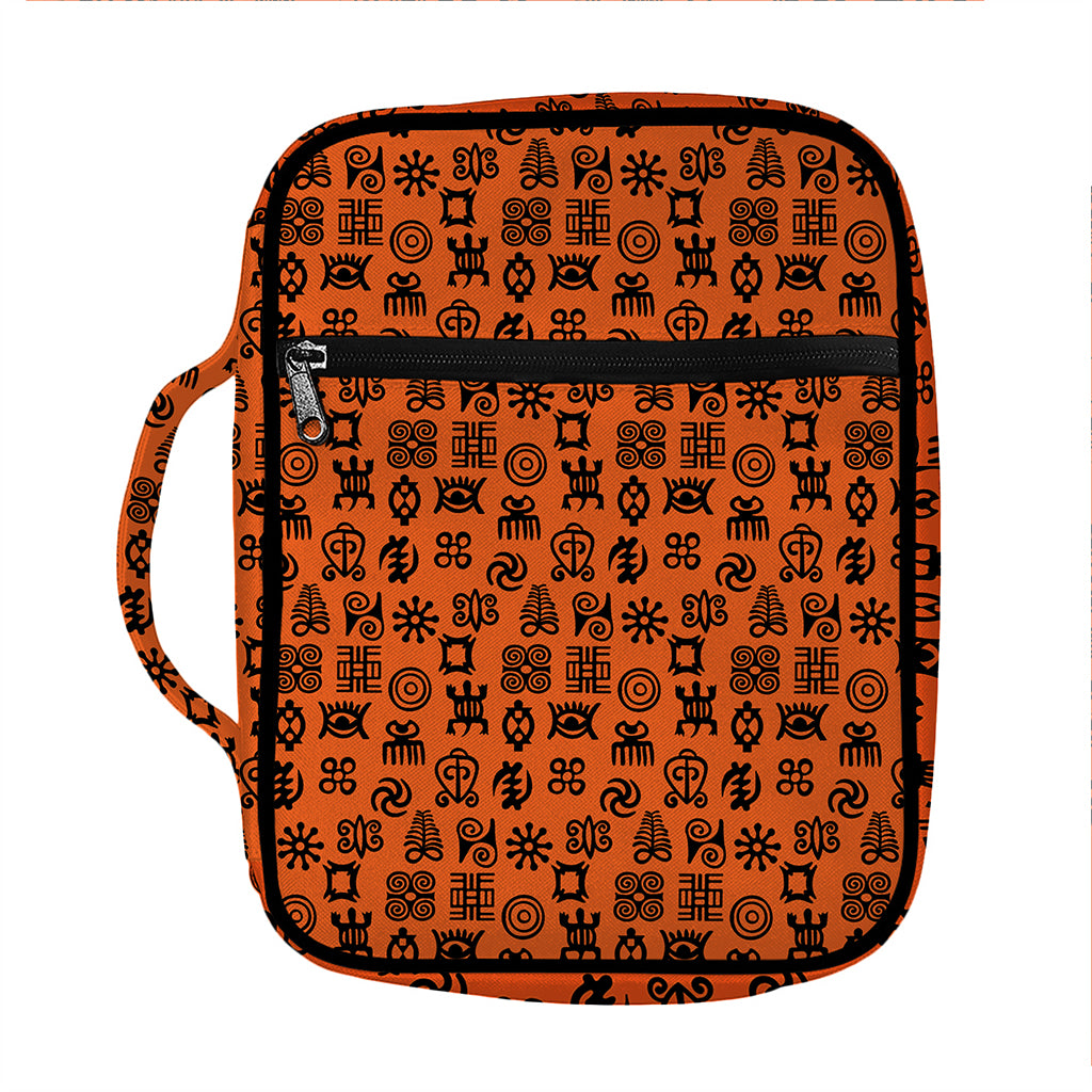 West African Adinkra Symbols Print Front Pocket Bible Bag