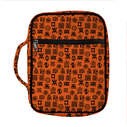 West African Adinkra Symbols Print Front Pocket Bible Bag