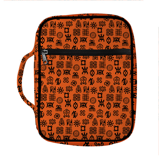 West African Adinkra Symbols Print Front Pocket Bible Bag