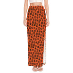 West African Adinkra Symbols Print High Slit Maxi Skirt