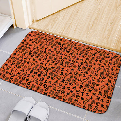 West African Adinkra Symbols Print Indoor Door Mat