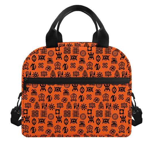 West African Adinkra Symbols Print Insulated Lunch Bag