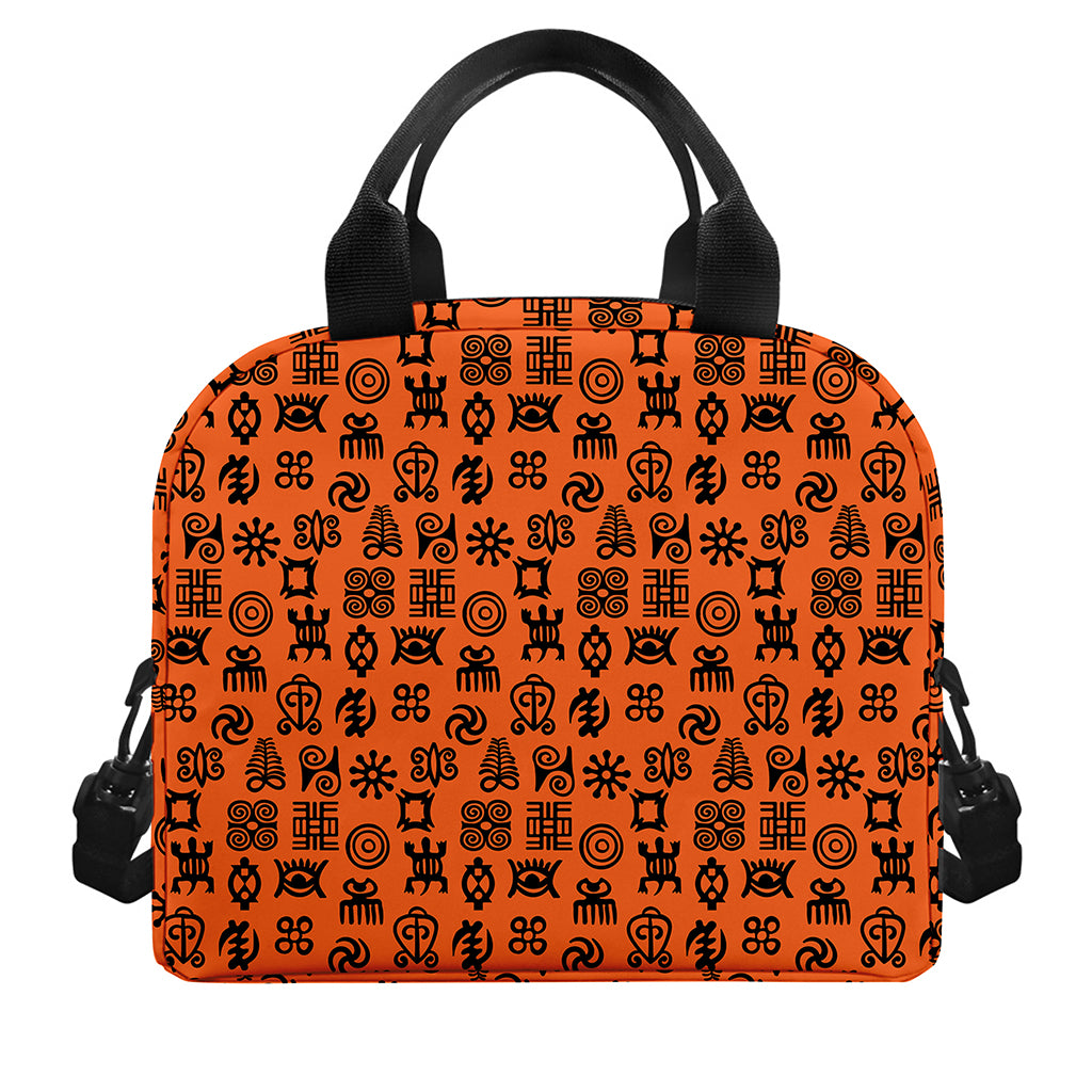 West African Adinkra Symbols Print Insulated Lunch Bag