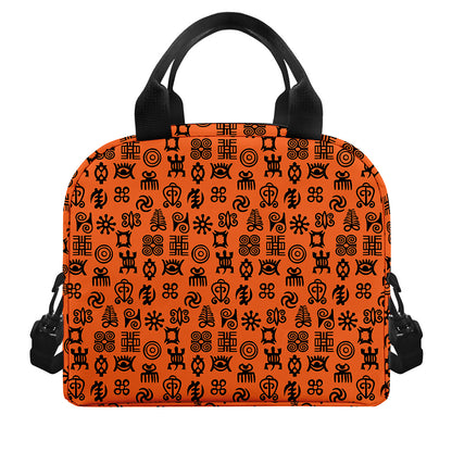 West African Adinkra Symbols Print Insulated Lunch Bag