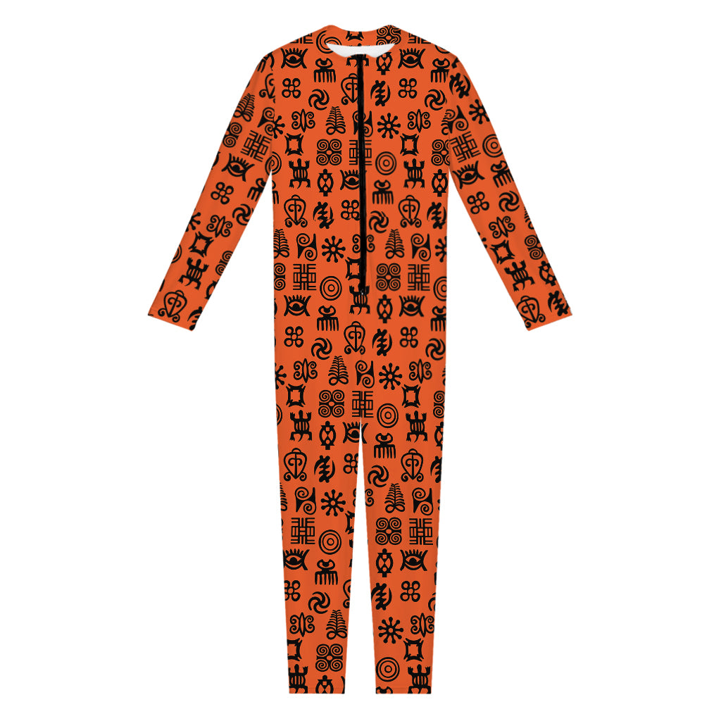 West African Adinkra Symbols Print Jumpsuit