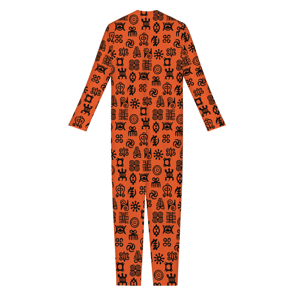 West African Adinkra Symbols Print Jumpsuit