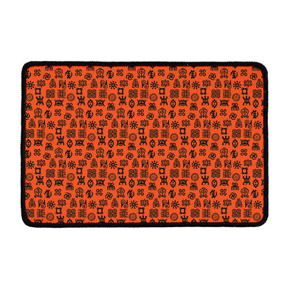 West African Adinkra Symbols Print Kitchen Mat