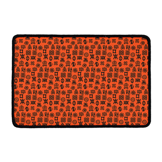 West African Adinkra Symbols Print Kitchen Mat