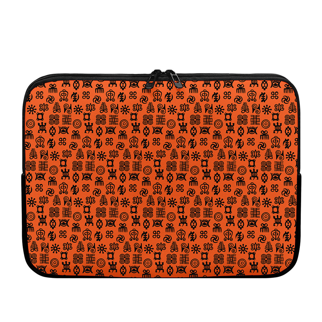 West African Adinkra Symbols Print Laptop Sleeve