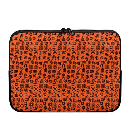 West African Adinkra Symbols Print Laptop Sleeve