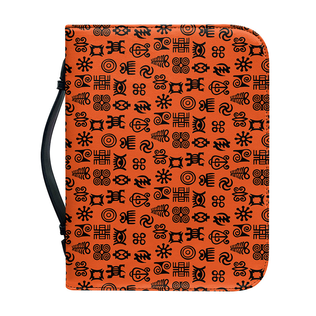 West African Adinkra Symbols Print Leather Bible Cover