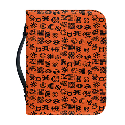 West African Adinkra Symbols Print Leather Bible Cover