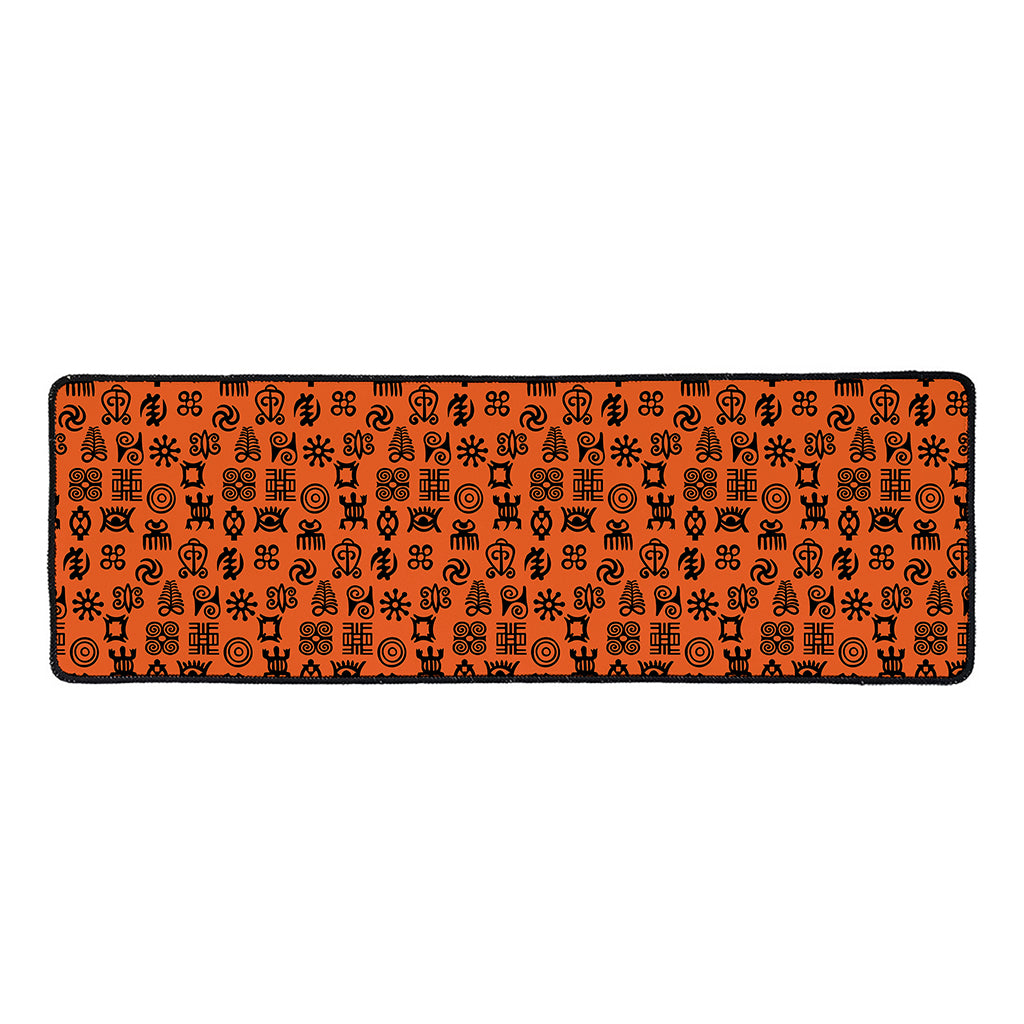 West African Adinkra Symbols Print Long Kitchen Mat