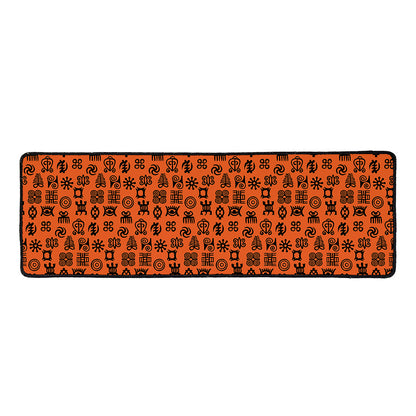 West African Adinkra Symbols Print Long Kitchen Mat