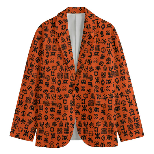 West African Adinkra Symbols Print Men's Blazer