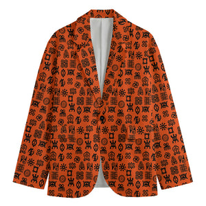 West African Adinkra Symbols Print Men's Blazer