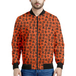 West African Adinkra Symbols Print Men's Bomber Jacket