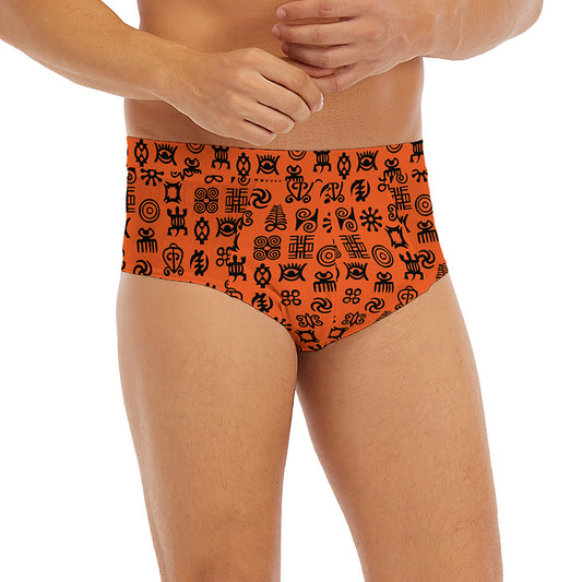 West African Adinkra Symbols Print Men's Briefs