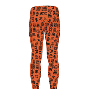 West African Adinkra Symbols Print Men's leggings