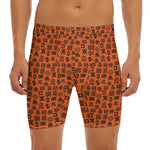 West African Adinkra Symbols Print Men's Long Boxer Briefs