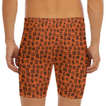 West African Adinkra Symbols Print Men's Long Boxer Briefs