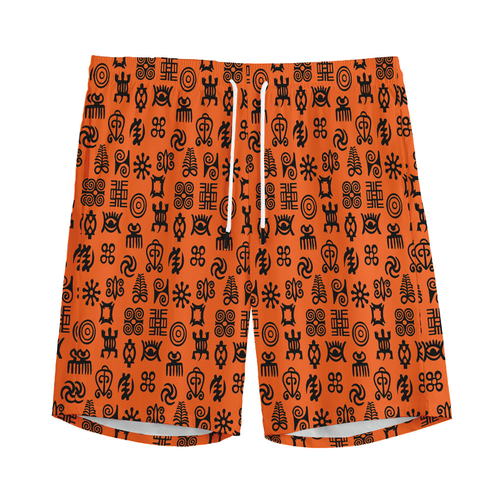 West African Adinkra Symbols Print Men's Sports Shorts