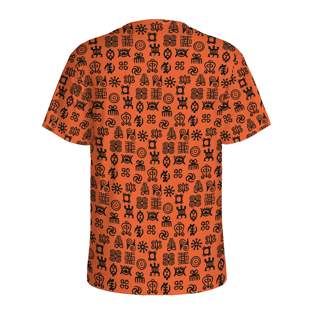 West African Adinkra Symbols Print Men's Sports T-Shirt