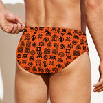 West African Adinkra Symbols Print Men's Swim Briefs
