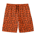 West African Adinkra Symbols Print Men's Swim Trunks