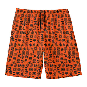 West African Adinkra Symbols Print Men's Swim Trunks