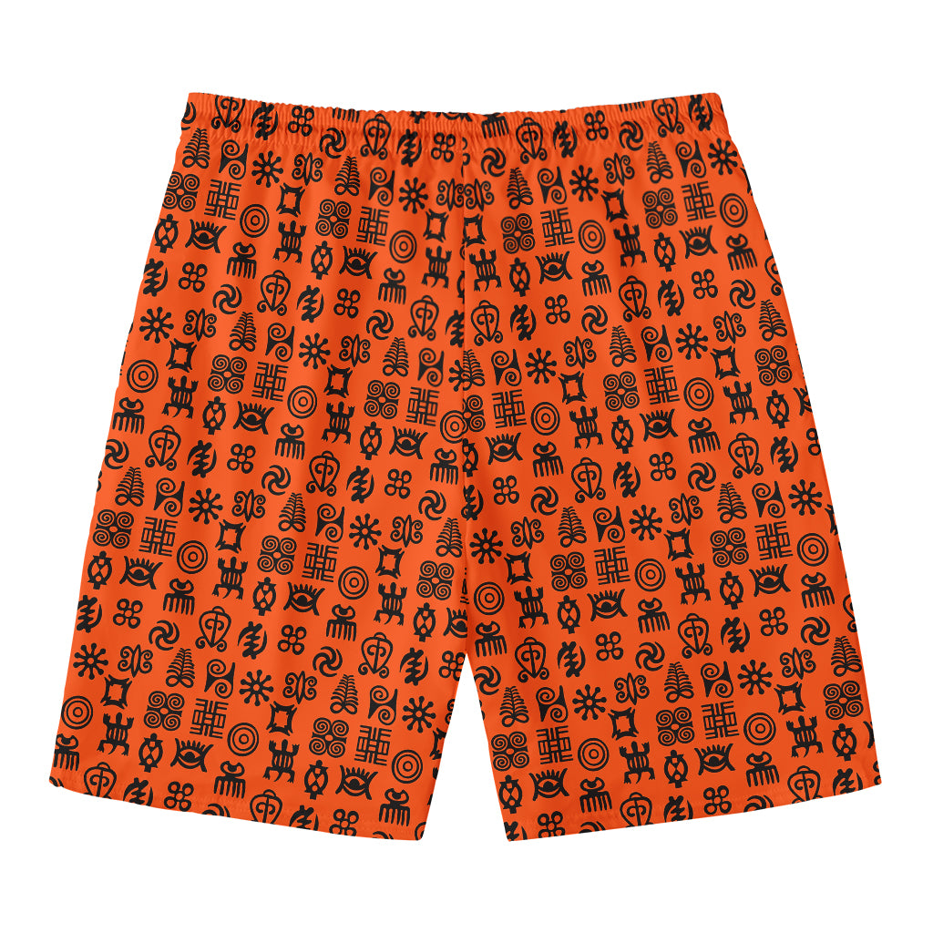 West African Adinkra Symbols Print Men's Swim Trunks