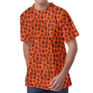 West African Adinkra Symbols Print Men's Velvet T-Shirt