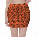 West African Adinkra Symbols Print Pencil Mini Skirt