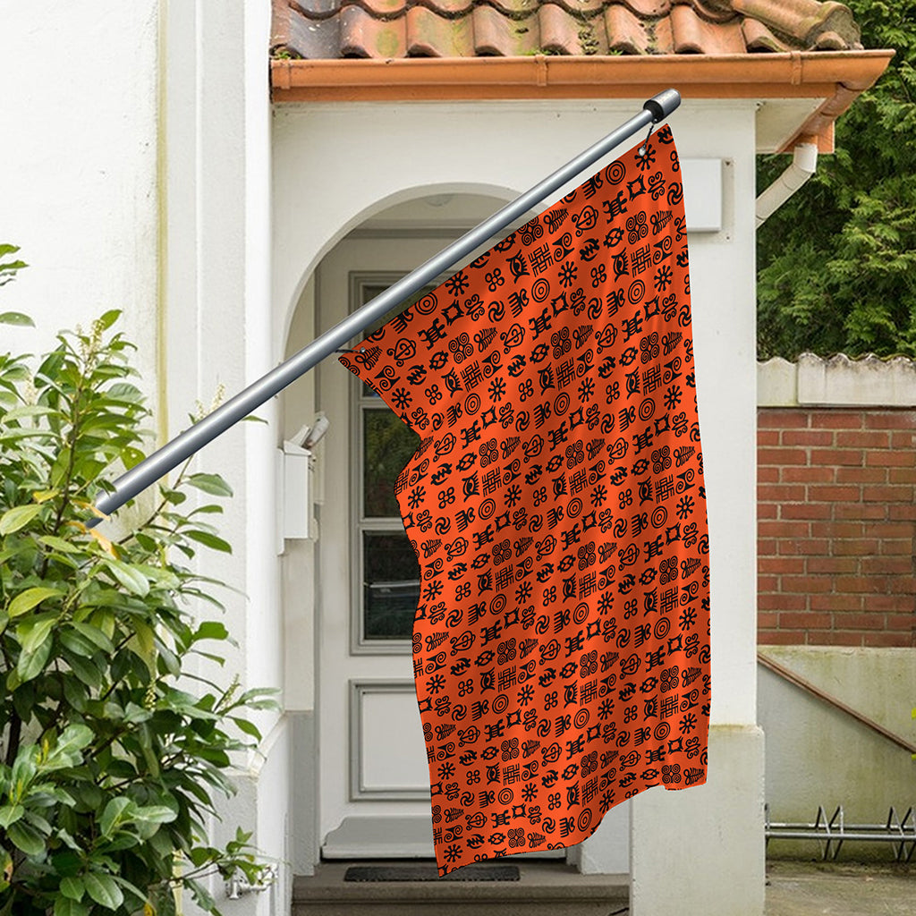 West African Adinkra Symbols Print Polyester Flag