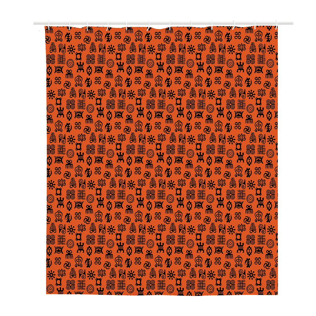 West African Adinkra Symbols Print Polyester Shower Curtain