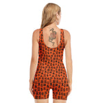 West African Adinkra Symbols Print Sleeveless One Piece Swimsuit