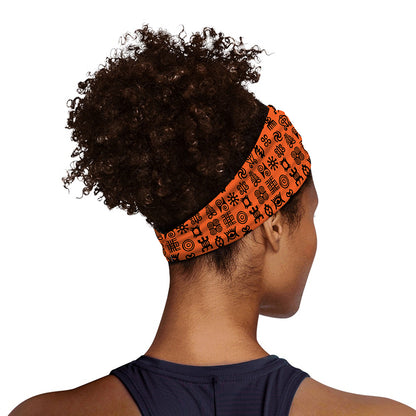 West African Adinkra Symbols Print Sports Headband