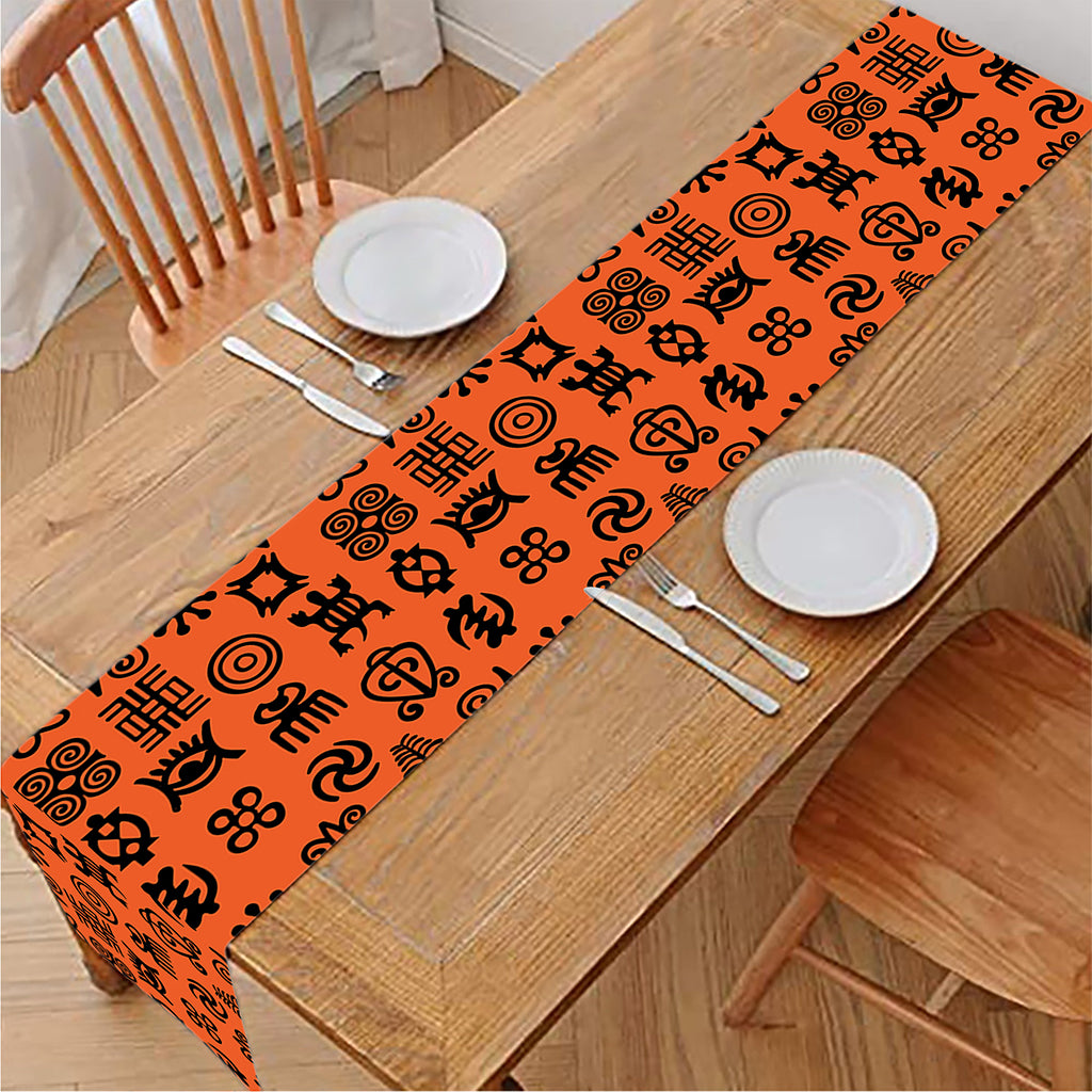 West African Adinkra Symbols Print Table Runner