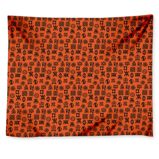 West African Adinkra Symbols Print Tapestry