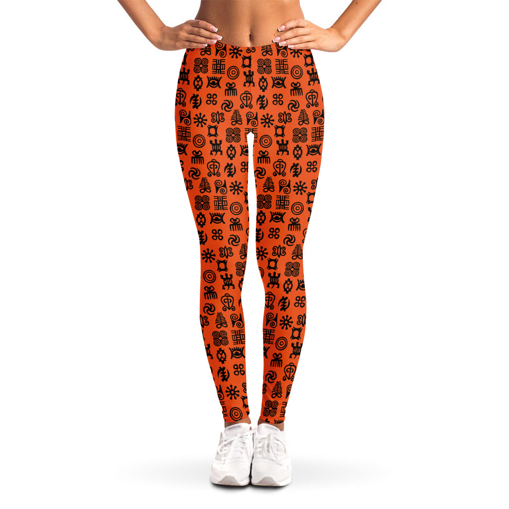 West African Adinkra Symbols Print Women's Leggings