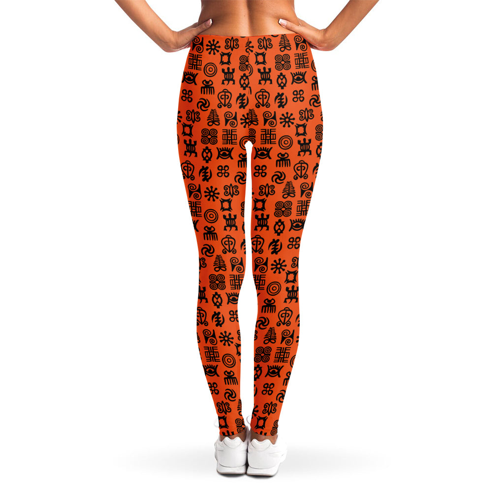 West African Adinkra Symbols Print Women's Leggings