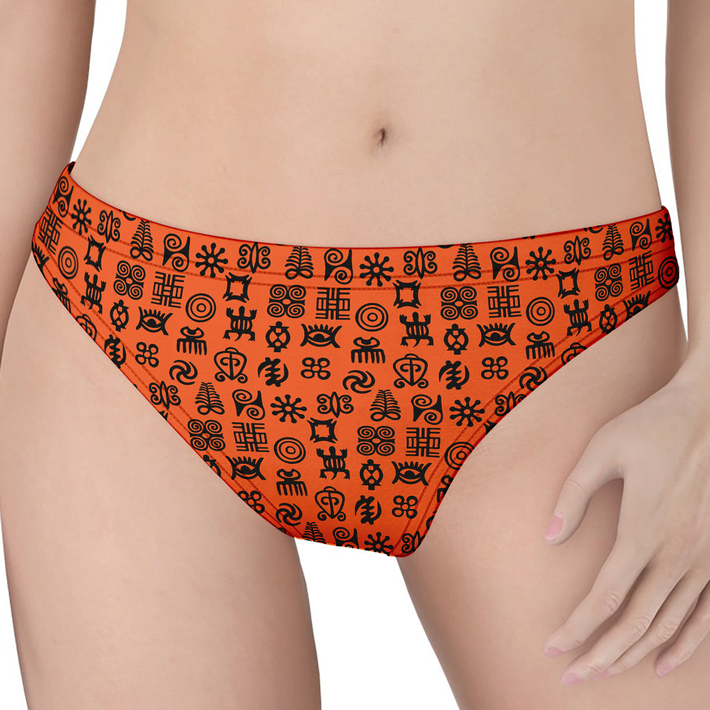 West African Adinkra Symbols Print Women's Thong