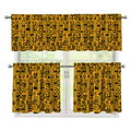 West African Adinkra Tribe Symbols 3 Piece Kitchen Curtains