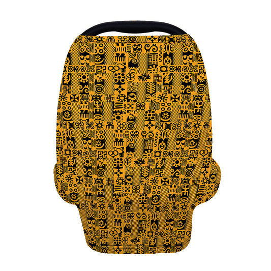 West African Adinkra Tribe Symbols Baby Seat Cover