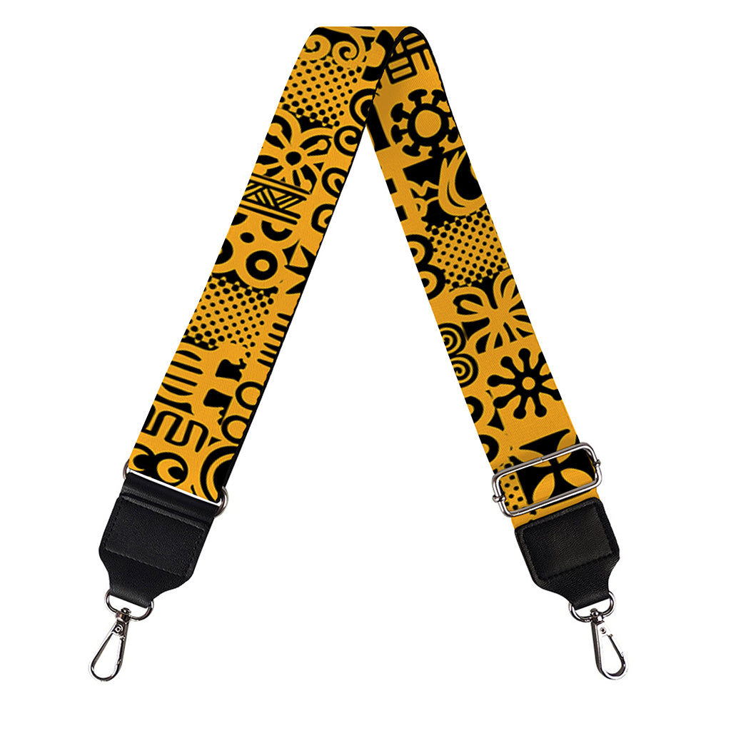 West African Adinkra Tribe Symbols Bag Strap