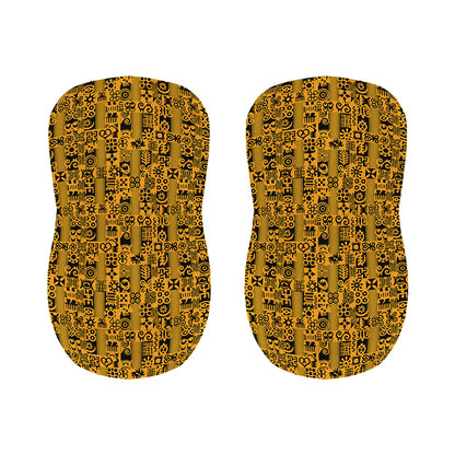 West African Adinkra Tribe Symbols Bar Stool Covers