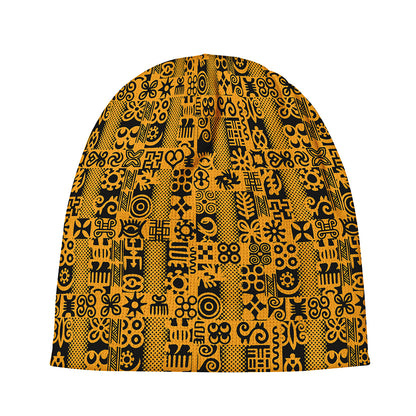 West African Adinkra Tribe Symbols Beanie