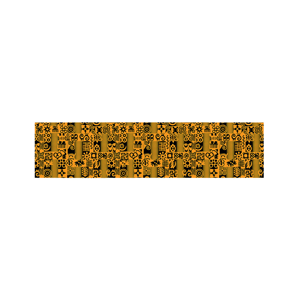 West African Adinkra Tribe Symbols Bed Runner