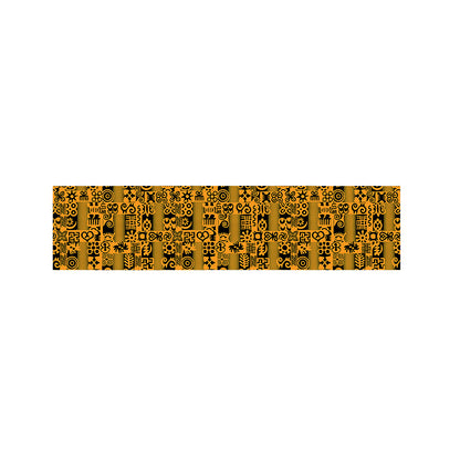 West African Adinkra Tribe Symbols Bed Runner