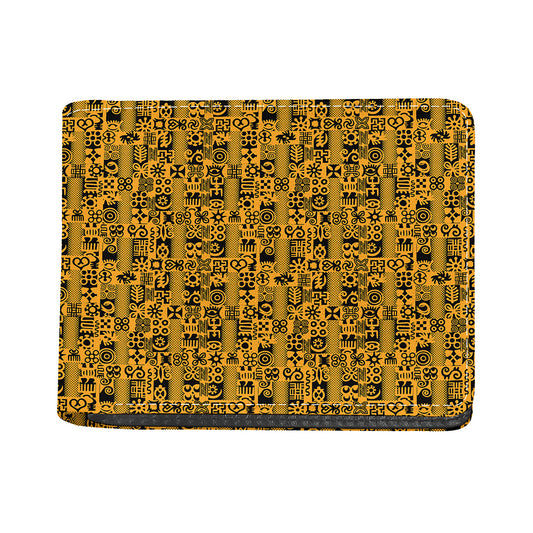 West African Adinkra Tribe Symbols Bifold Wallet